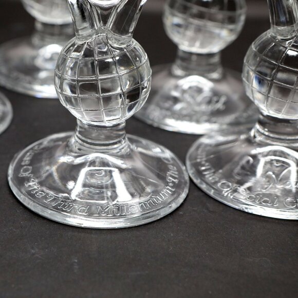 Vintage Nouvo Official Champagne Flute Glasses of The Third Millennium Y2k Globe - Picture 10 of 14